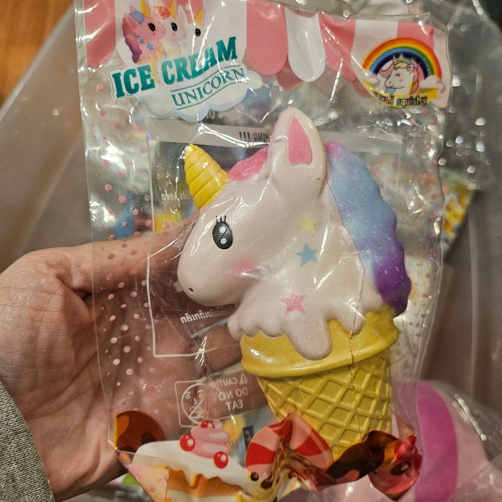 Wawaii Thailand Squishies Shimmery Ice Cream Unicorn Squishy Scented Slow Rising